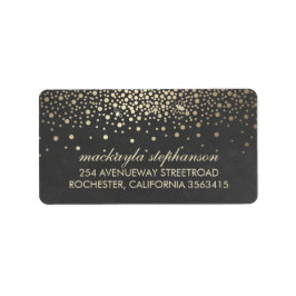 Etiqueta Boda del tablero de alkboard de oro y luciérnagas