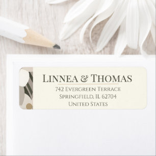 Etiqueta Boda Editorial Moderna Abstracta Beige Neutro