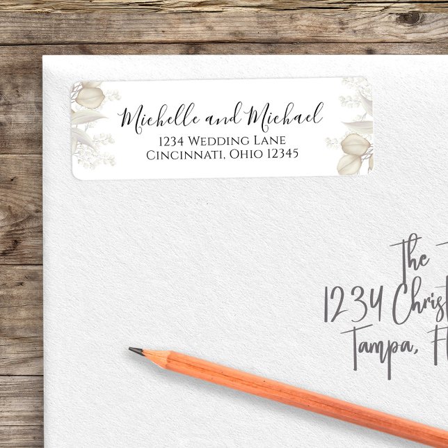 Etiqueta Boda Elegante acuarela Floral Sage Verde (Wedding elegant sage green foliage calligraphy script. )