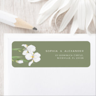Etiqueta Boda elegante con lirios blancos