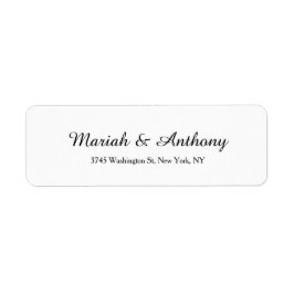 Etiqueta Boda Elegante Creativo Clásico Blanco Negro