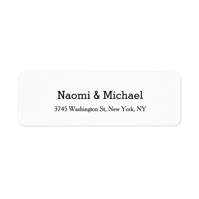 Etiqueta Boda Elegante Creativo Clásico Blanco Negro (Frente)