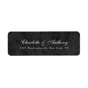 Etiqueta Boda elegante creativo gris oscuro Minimalista