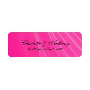 Etiqueta Boda Elegante Creativo Resumen Minimalista Rosa