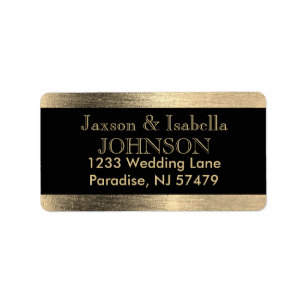 Etiqueta Boda elegante de luces estelares de color negro y 