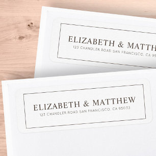 Etiqueta Boda   Elegante dirección de retorno de Personaliz