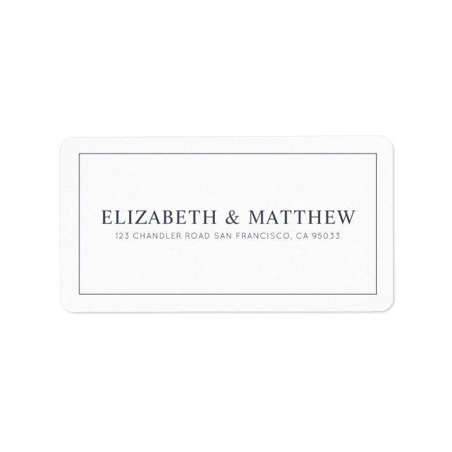 Etiqueta Boda | Elegante dirección de retorno de Personaliz (Frente)
