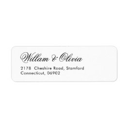 Etiqueta Boda elegante en blanco y negro