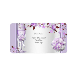Etiqueta Boda elegante lavanda púrpura lila 4