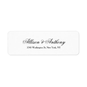 Etiqueta Boda elegante Minimalista blanco negro clásico