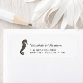 Etiqueta Boda en la playa de Clay Seahorse