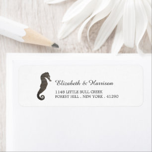 Etiqueta Boda en la playa de Clay Seahorse
