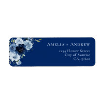 Boda Floral Azul Polvoriento Rosa Navy