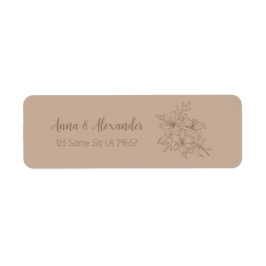 Etiqueta Boda Floral Beige Elegante