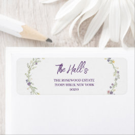 Etiqueta Boda Floral Boho Moderna Simple 