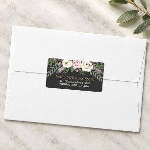 Etiqueta Boda Floral Boho Oscura Rústica