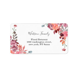 Etiqueta Boda Floral De Coral Y Peach