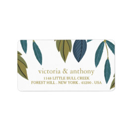 Etiqueta Boda floral de hojas rusas