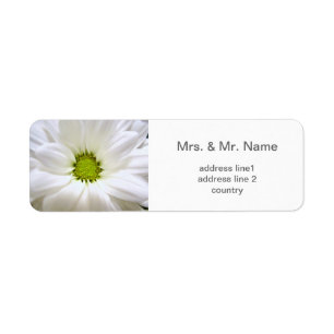 Etiqueta boda floral de margarita blanca