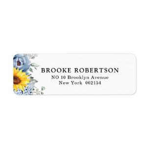 Etiqueta Boda floral de pijama azul turquesa de girasol