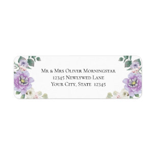 Etiqueta Boda Floral Lavender Peony
