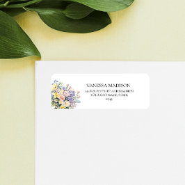 Etiqueta Boda Floral Pastel Blooming Wildflowers