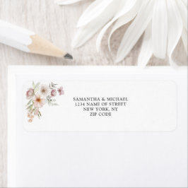 Etiqueta Boda floral rosa Rubor