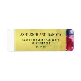 Etiqueta Boda | Flores de acuarela tropical