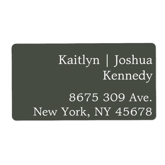 Etiqueta Boda geométrico elegante de estilo verde cálido (Frente)