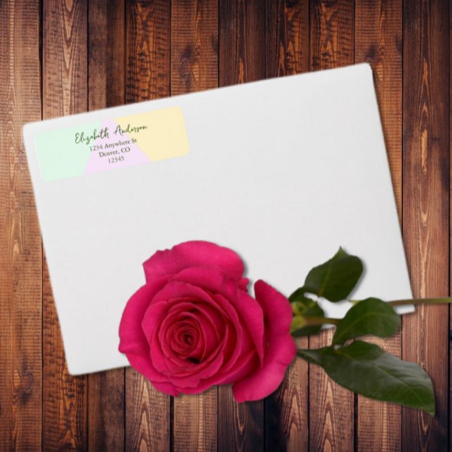 Etiqueta Boda geométrico Pastel silenciado (Subido por el creador)