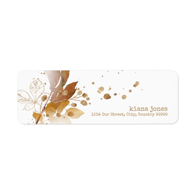 Etiqueta Boda Golden Otumn Splash ID655 (Frente)