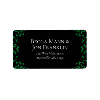 Boda Gótica con Remolino Verde y Negro