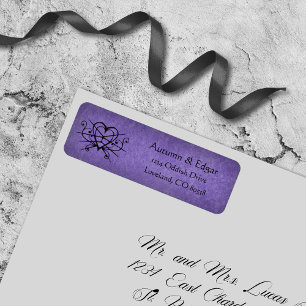 Etiqueta Boda gótico morado negro