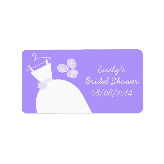 Etiqueta Boda Gown Purple Bridal Shower medium (Frente)