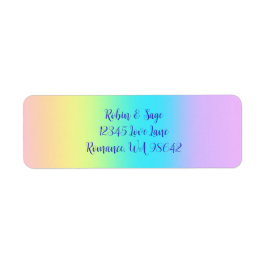 Etiqueta Boda gradiente gradiente arcoiris pastel