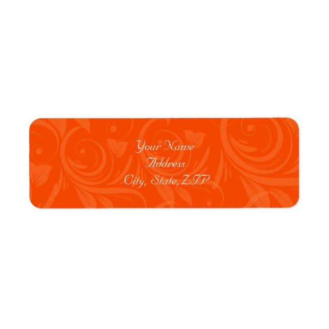 Etiqueta Boda gráfico Rosa naranja (Frente)