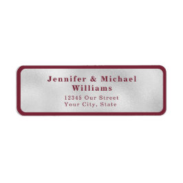 Etiqueta Boda Gris Gris Gris Profundo de Borgoña Moderno