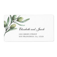 Boda italiano. Hojas de aceitunas. Dirección verde