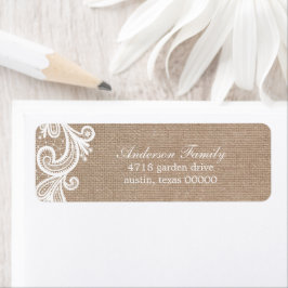 Etiqueta Boda Lace y Burlap