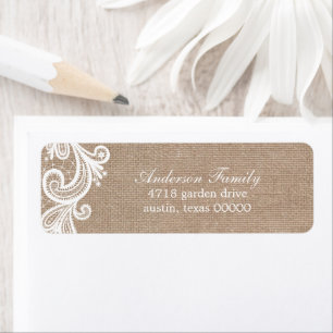 Etiqueta Boda Lace y Burlap