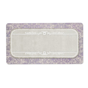 Etiqueta Boda Lilac Vintage French Regency Lace Etched