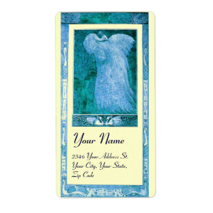 Etiqueta BODA LOVE PEACOCK , crema azul turquesa