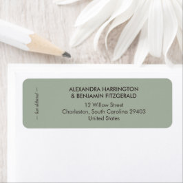 Etiqueta Boda Minimalista Moderna | Atemporal Verde Sage