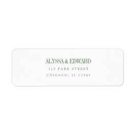 Etiqueta Boda Minimalista Moderna con Nombres Personalizado