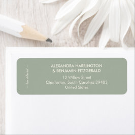 Etiqueta Boda Minimalista Moderna | Verde Salvia Atemporal