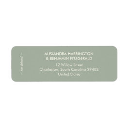 Etiqueta Boda Minimalista Moderna | Verde Salvia Atemporal 
