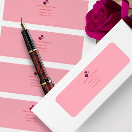 Etiqueta Boda moderna de rosa magenta rosa