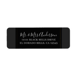 Etiqueta Boda moderna minimalista elegante negro gris oro