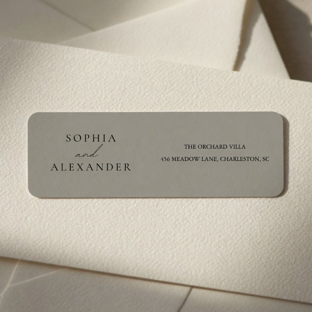 Etiqueta Boda Moderna Neutral (Subido por el creador)