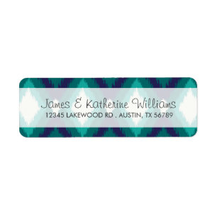 Etiqueta Boda moderna tribal de Ikat Chevron